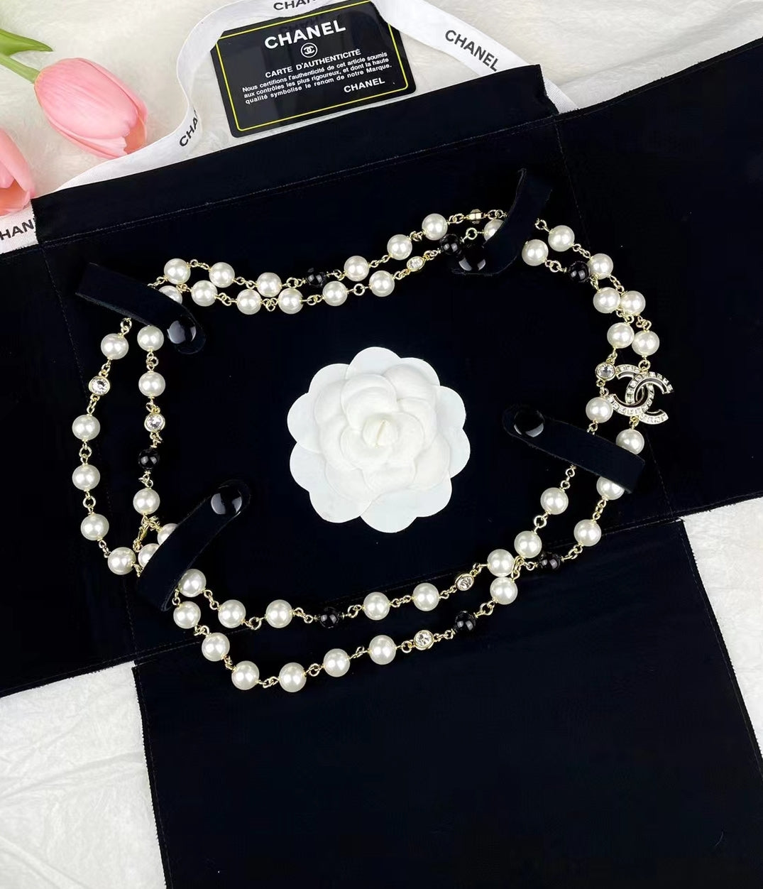 18K  Chanel 23S Long Pearls Necklace