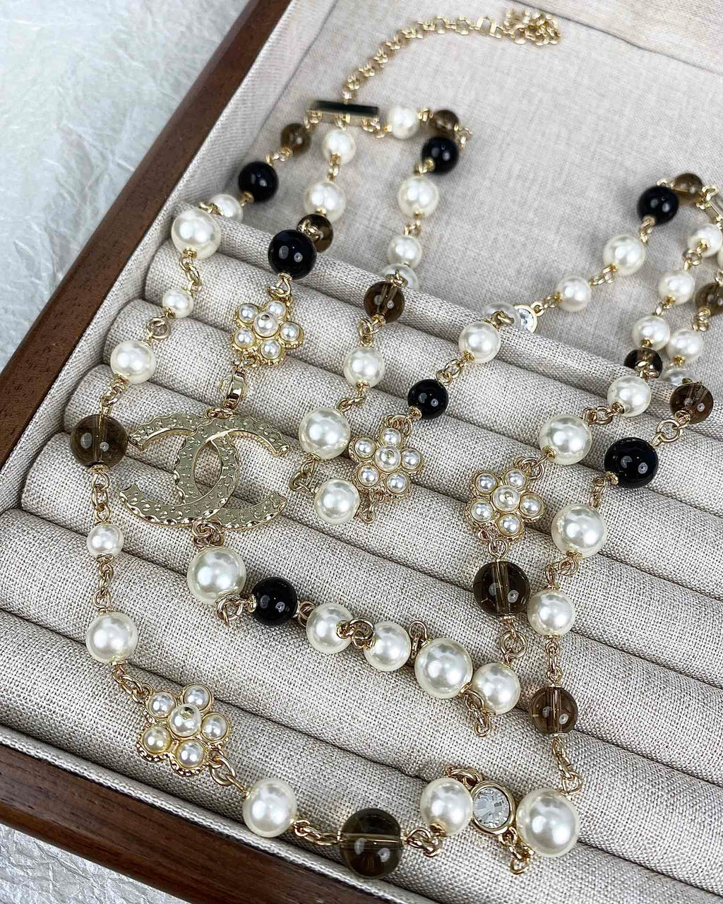 18K  Chanel 24B Long Pearls Necklace